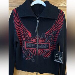 NWT Woman’s Medium Harley-Davidson Eagle Zip Up Sweater  P/N 96250-VW